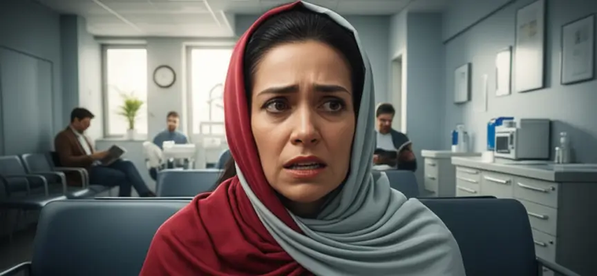 آیا ایمپلنت درد دارد؟ جهره یک بیمار در کلینیک دندانپزشکی پیش از درمان ایمپلنت